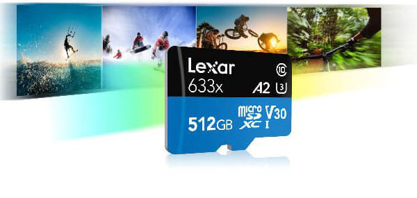 Lexar High-Performance 633x 512GB microSDXC Flash Card Model 